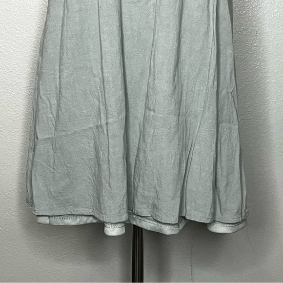 Altar’d State Linen Blend Dress Women XS Sage Green Mini Drop Puff Sleeve Lined - Picture 3 of 10